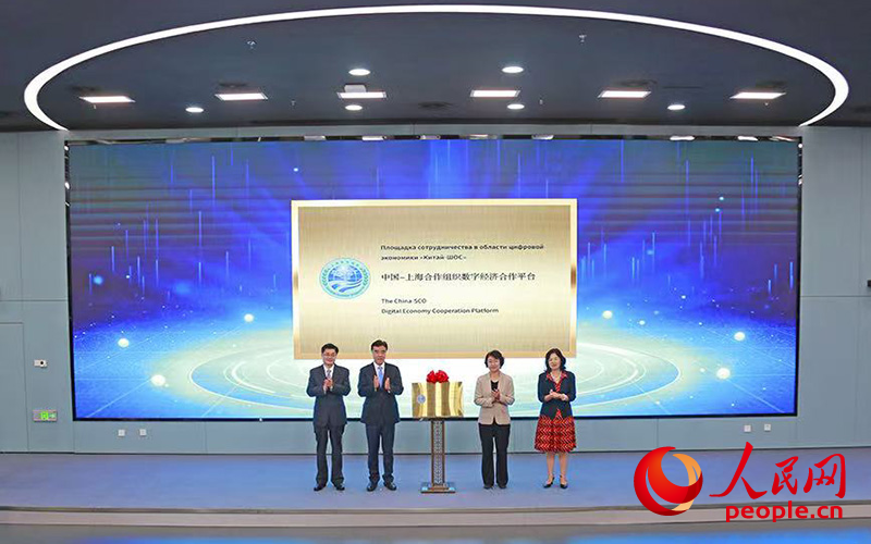 中国—上海合作组织数字经济合作平台在天津揭牌成立。人民网记者崔新耀摄